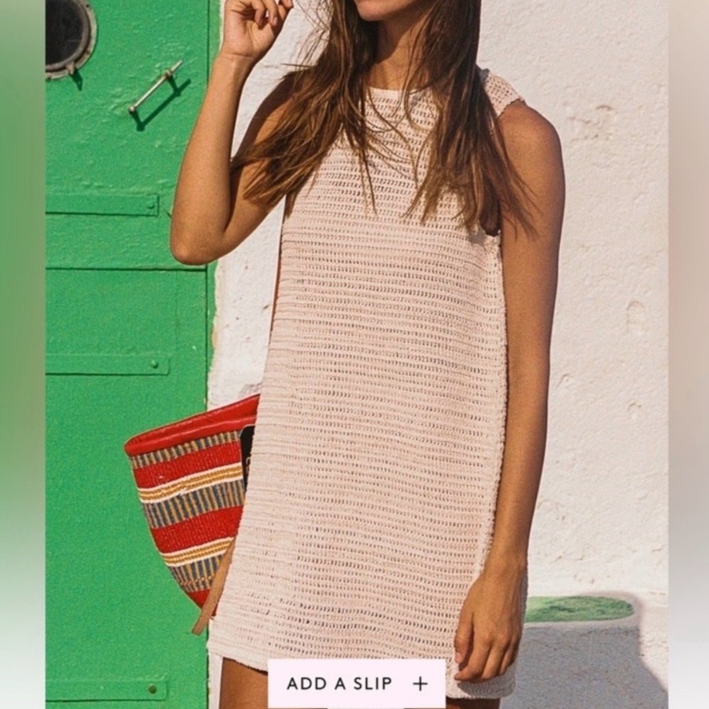 MISTER ZIMI Small Poolside Ecru Crochet Dress Orig $179